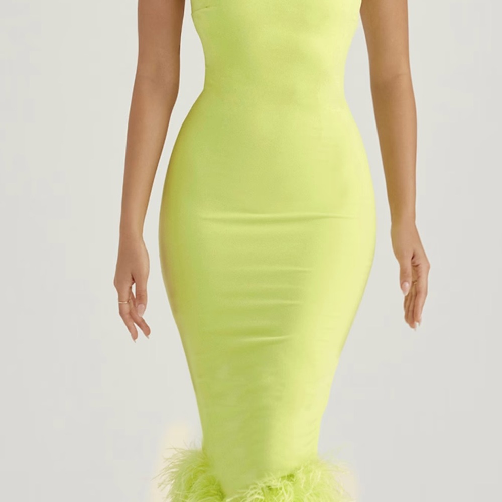 House of CB ALESSIA LIME MIDI DRESS - Picture 7 of 9
